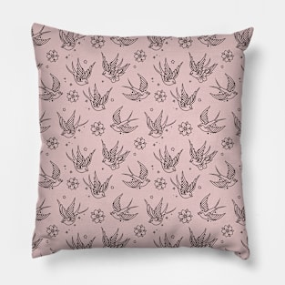 Sparrow Pattern Rose Quartz Variant Pillow