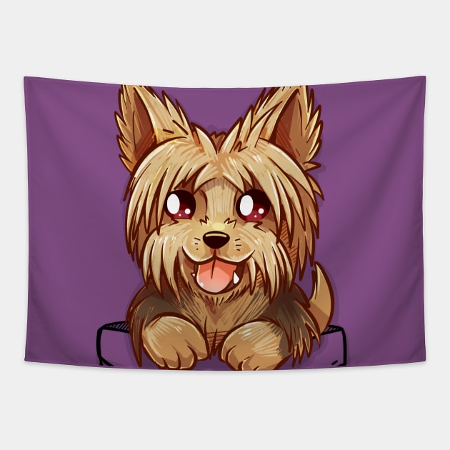 Pocket Cute Yorkshire Terrier Tapestry by TechraPockets