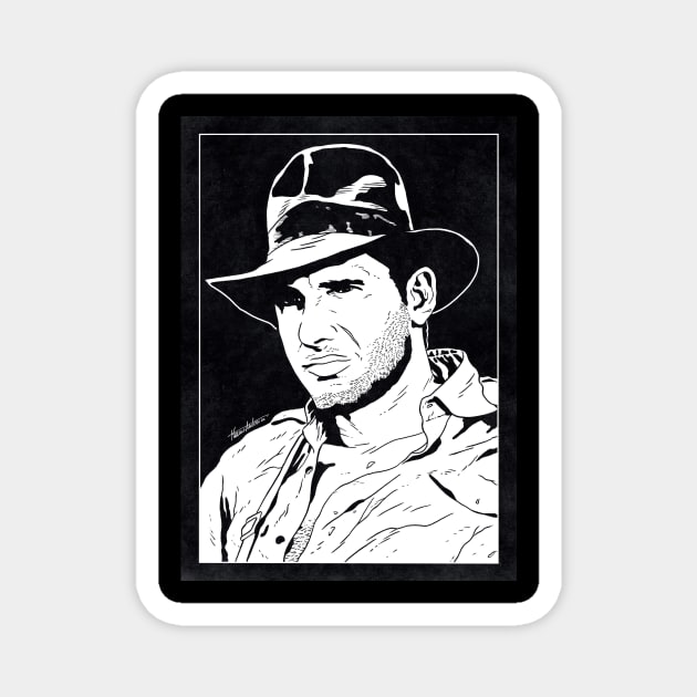 INDIANA JONES - Raiders of the Lost Ark (Black and White) Magnet by Famous Weirdos
