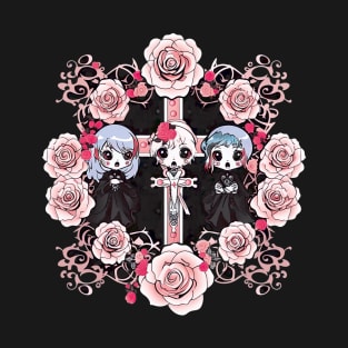 Cute Creepy Angels with roses T-Shirt