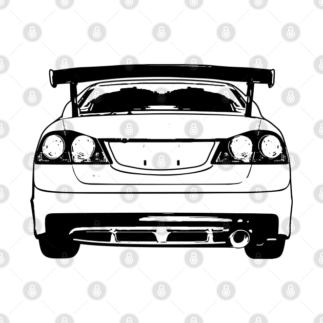 Civic Type R FD2 Back View Sketch Art by DemangDesign