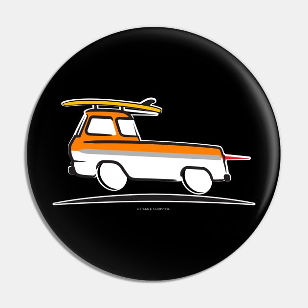 1961 Ford Econoline Pickup Truck with Surfboard Pin by PauHanaDesign