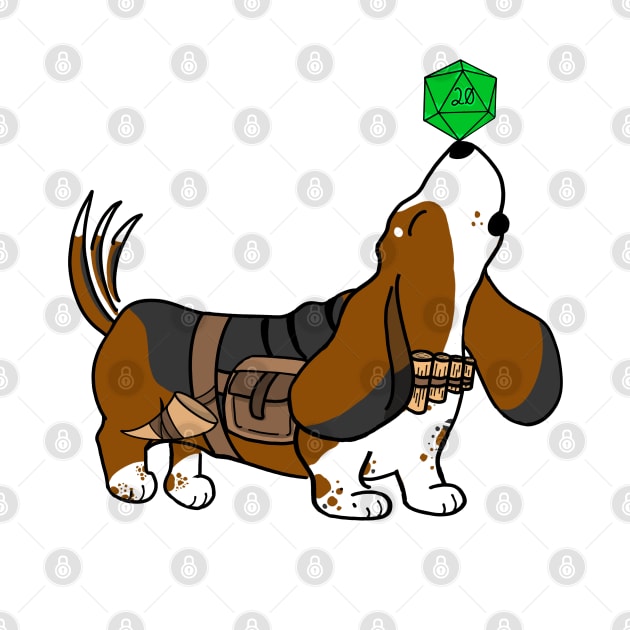 Basset Hound Bard | DND Dogs | Fantasy Art by Roll 4 Cuteness 