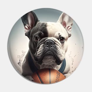 French Bulldog playing football Pin