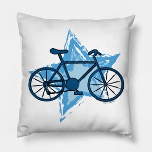 Blue Bike Star Pillow