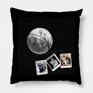 MOON PHOTO CAT REAL Pillow