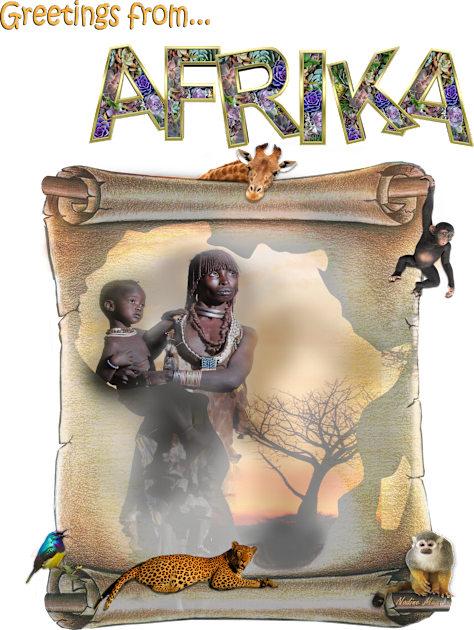 Greetings from Africa Kids T-Shirt by Just Kidding by Nadine May