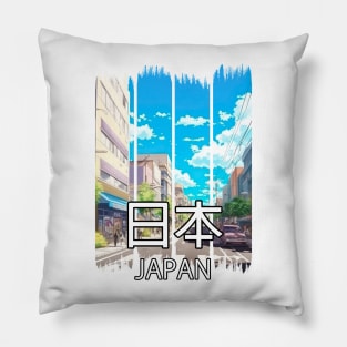 Tokyo Street Sunny Day Cityscape – Anime Shirt Pillow