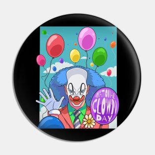 National Clown Day Funny Carnival Balloons Joke Pin