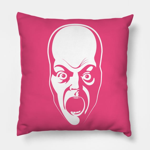 Crazy pink alian Pillow by AlexanderBelov