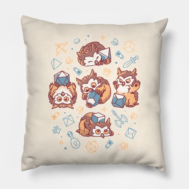 Cute Owl Beast Dice Pillow by Snouleaf