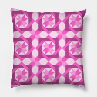 Pink Nancy's Fancy Patchwork Print Pattern Pillow