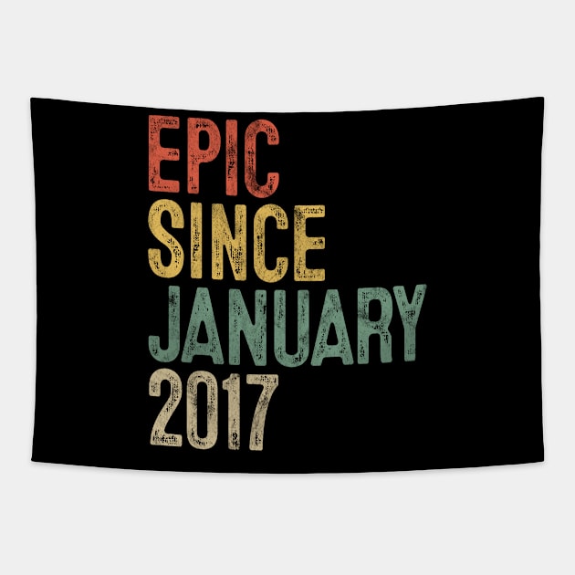 Funny Epic Since January 2017 3rd Birthday Gift 3 Year Old Tapestry by rhondamoller87