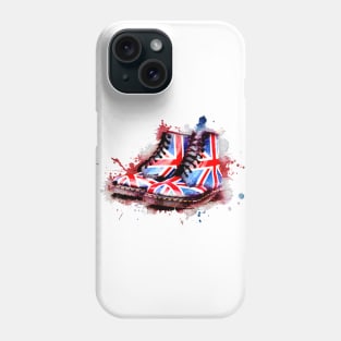 Union Jack flag Dr Martens Boots on White Phone Case