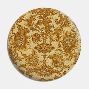 Fancy Golden Antique Foliage Wall Paper Pin