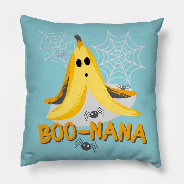 Boo-nana Banana Ghost Halloween Design Pillow by SimpleModern