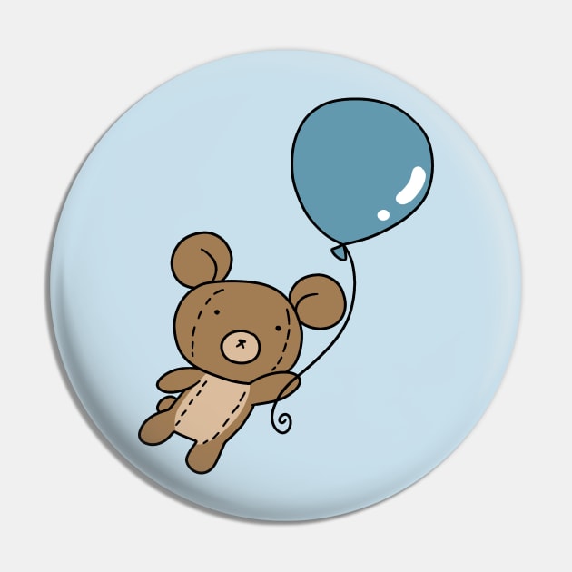 Blue Balloon Teddy Bear Pin by saradaboru