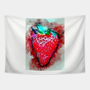 Watercolor Strawberry Tapestry