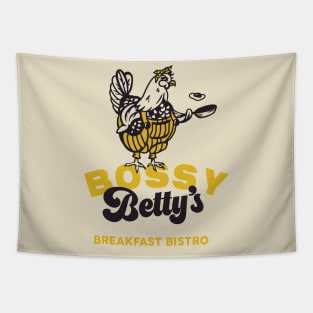 Bossy Betty's Breakfast Bistro. Cool Chicken Cooking Eggs Art Tapestry