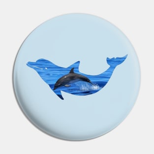 Dolphin ocean silhouette Pin