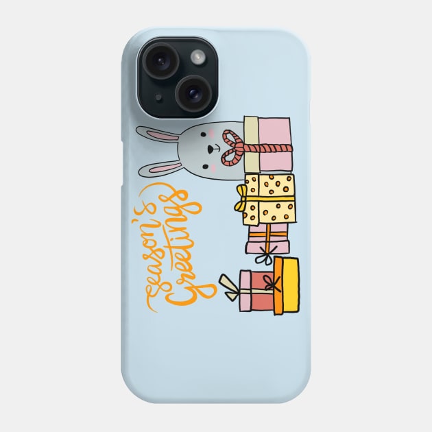 Christmas Rabbit! Season’s Greetings1 Phone Case by IdinDesignShop