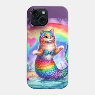 Rainbow Mermaid Kitty Phone Case