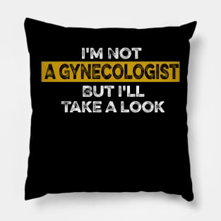 I'm Not A Gynecologist But I'll Take A Look funny saying Pillow