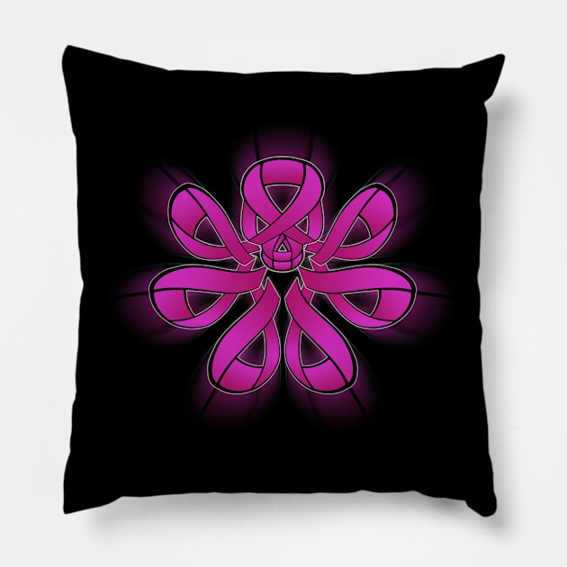Breast Cancer Ribbon HYDRA Symbol Pillow by Veraukoion