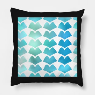 Blue Ginkgo Array on White 5748 Pillow