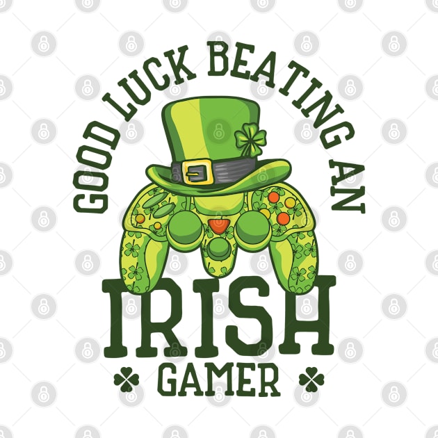 St. Patrick's Day Gaming Shamrock Gamer Video Games by Tom´s TeeStore