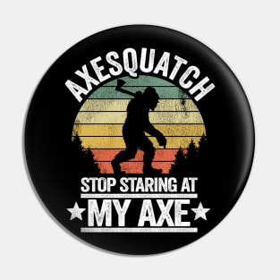 Funny Vintage Bigfoot Axe Throwing Axesquatch Gift Pin