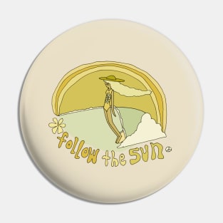 follow the sun // retro surf art by surfy birdy Pin