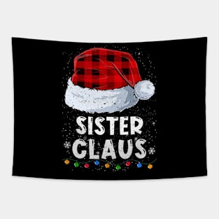 Sister Claus Red Plaid Christmas Santa Family Matching Pajama Tapestry