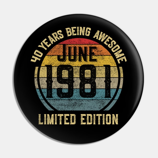 June 1981 Limited Edition 40 Years Of Being Awesome Pin by sufian