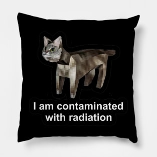 I Am Contaminated With Radiation Funny Ironic Cat Pillow