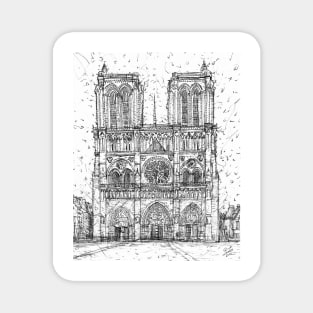 NOTRE-DAME de PARIS - pencil portrait .1 Magnet