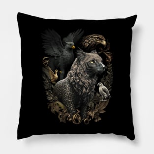 Leopardlionkittydog and Friends Pillow