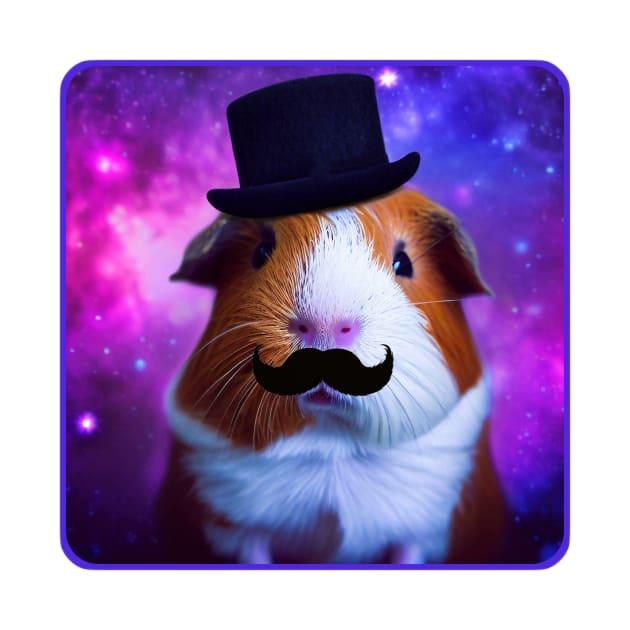 Dapper Guinea Pig in Space by ARTWORKandBEYOND