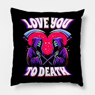 Love you to Death Grim Reaper Couple Pillow