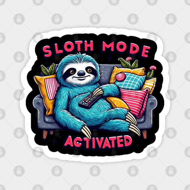 Chill Sloth Mode Activated - Cozy Relaxation Tee Magnet by MakerMind8.2