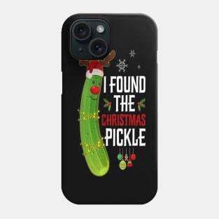 I Found The Christmas Pickle Funny Santa Pickle Xmas Lights Phone Case