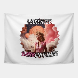 I SURVIVED BARVENHEIMER - Barbie & Oppenheimer Tapestry