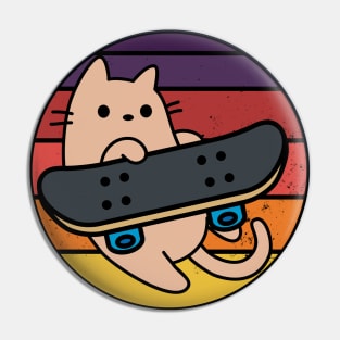 Cat Skateboarder Throw Skateboard Pin