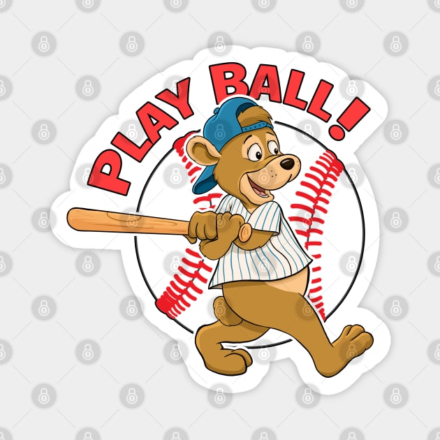 Play Ball!  Cubs Baseball Mascot Magnet by GAMAS Threads