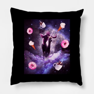 Outer Space Sloth Riding Alpaca Unicorn - Donut Pillow