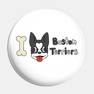 I Heart Boston Terriers Pin