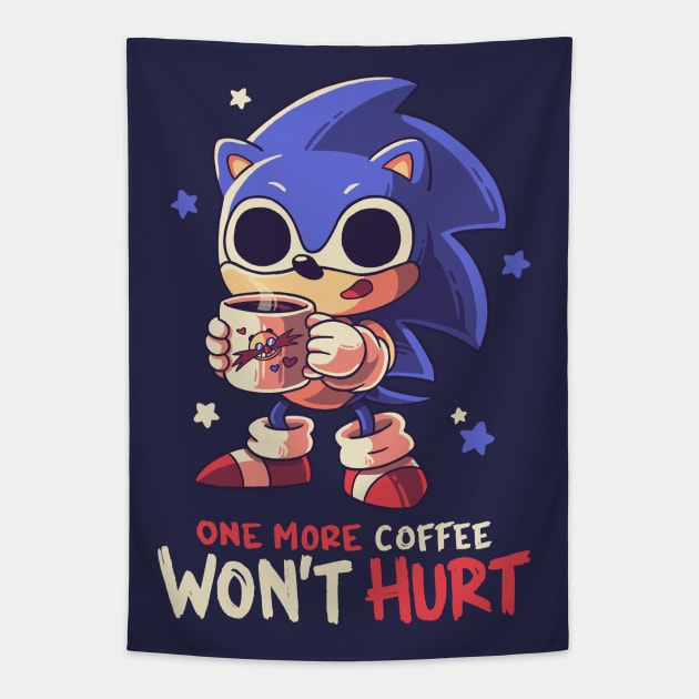 One More Coffe // Cute Hedgehog, Meme, Gotta Go Fast Tapestry by Geekydog