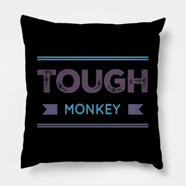 Tough Monkey Sweet Monkey Pillow by BoogieCreates