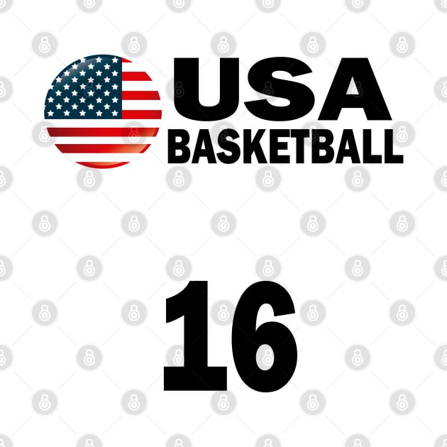 USA Basketball Number 16 T-shirt Design by werdanepo