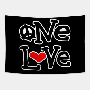 One Love Peace Heart Tapestry